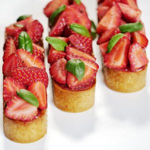 Tartelettes fraise basilic vue de face