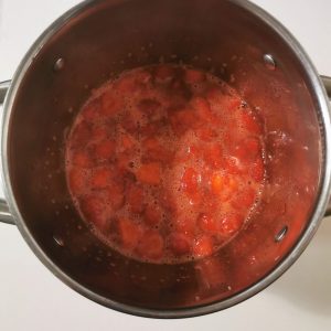 compotée fraise à ébullition