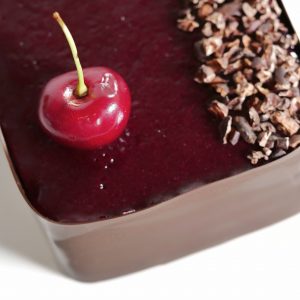 Forêt noire au piment d'Espelette vue de dessus