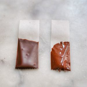 Chocolat tempéré et non tempéré