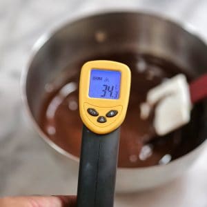 chocolat fondu à 34°C